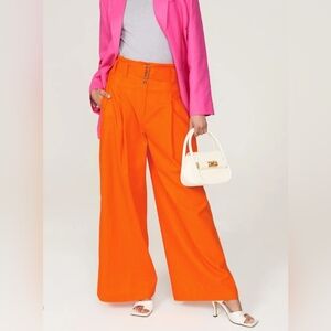 Eudon Choi Cotton Linen Ultra High Rise Extra Wide Leg Pleated Trousers Pants 12
